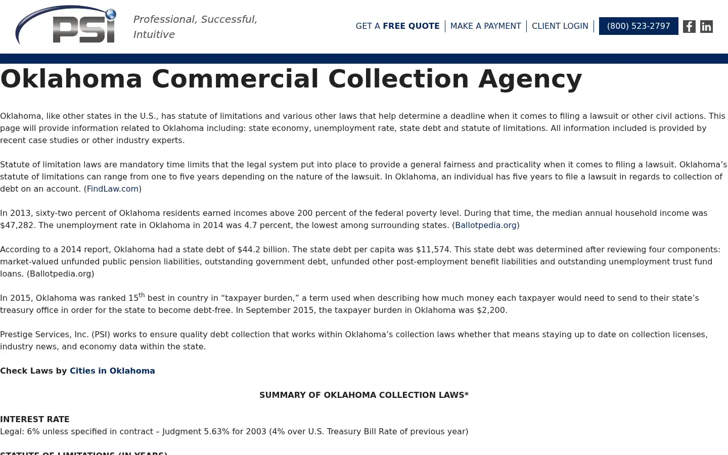 Screenshot of psicollect.com