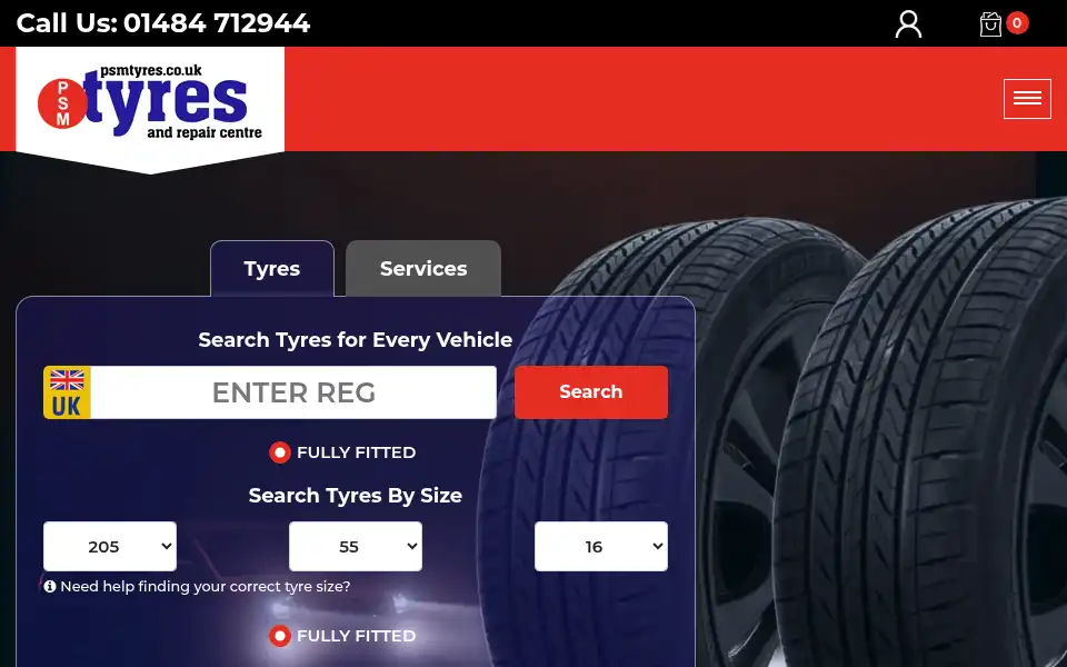 Screenshot of psmtyres.co.uk