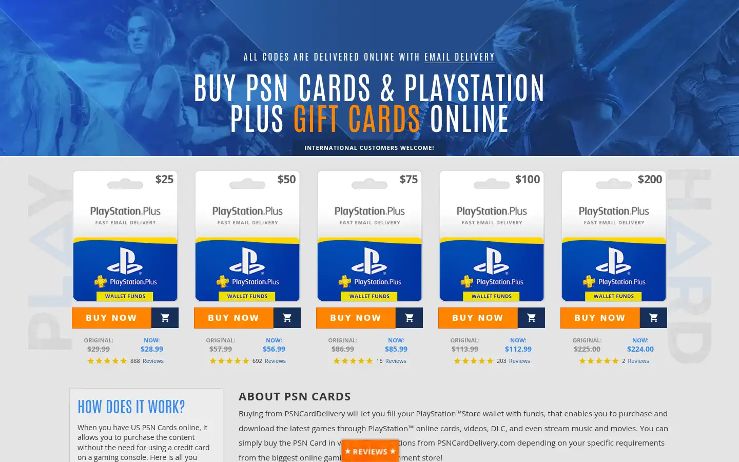 Screenshot of psncarddelivery.com