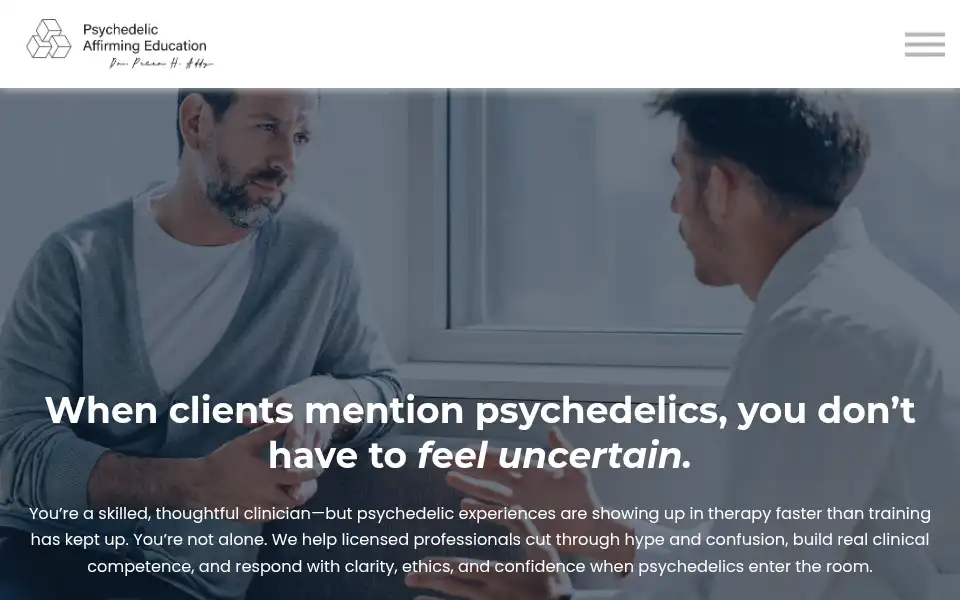 Screenshot of psychedelicaffirmingeducation.com