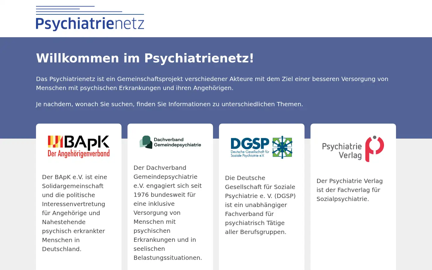 Screenshot of psychiatrie.de