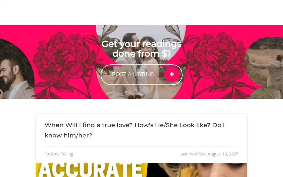 Screenshot of psychicshelp.com