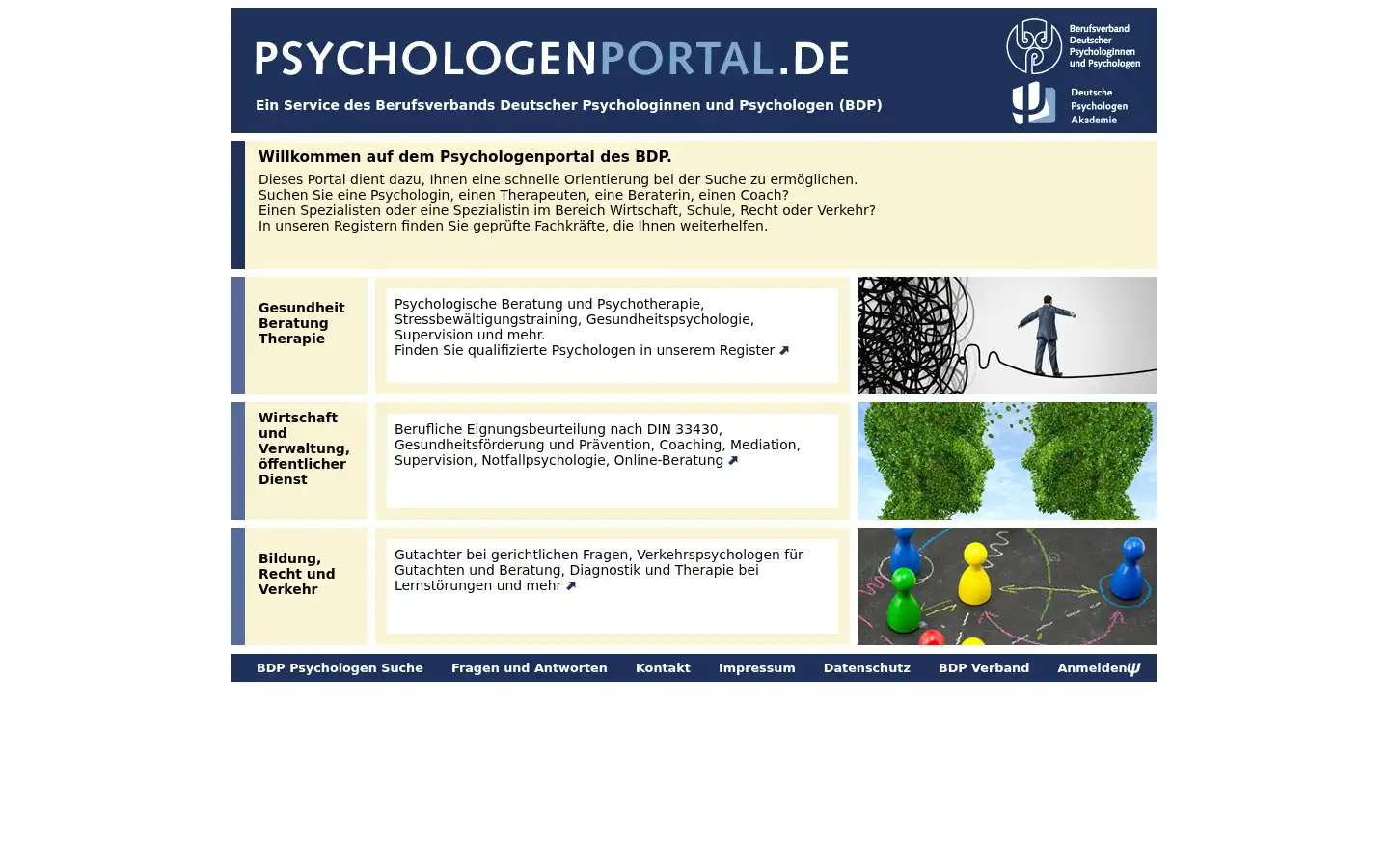Screenshot of psychologenportal.de