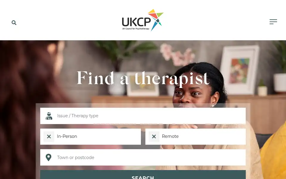 Screenshot of psychotherapy.org.uk