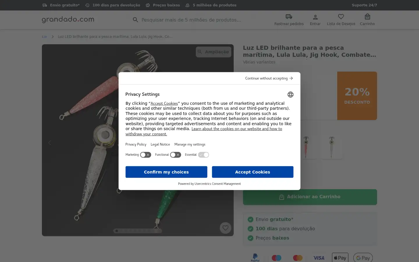 Screenshot of pt.grandado.com