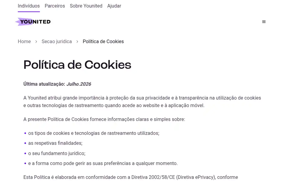 Screenshot of pt.younited-credit.com