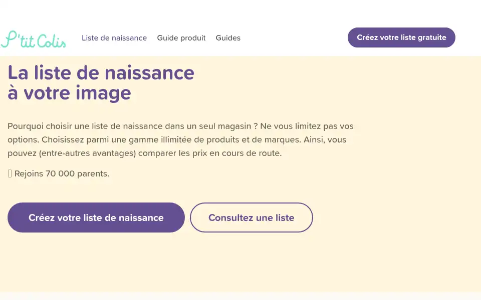 Screenshot of ptitcolis.fr