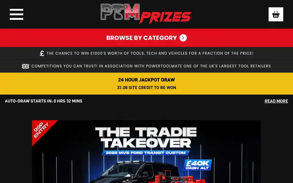 Screenshot of ptmprizes.co.uk