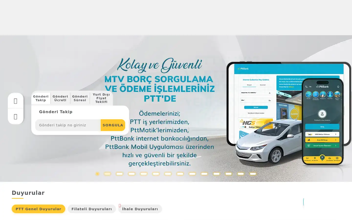 Screenshot of ptt.gov.tr