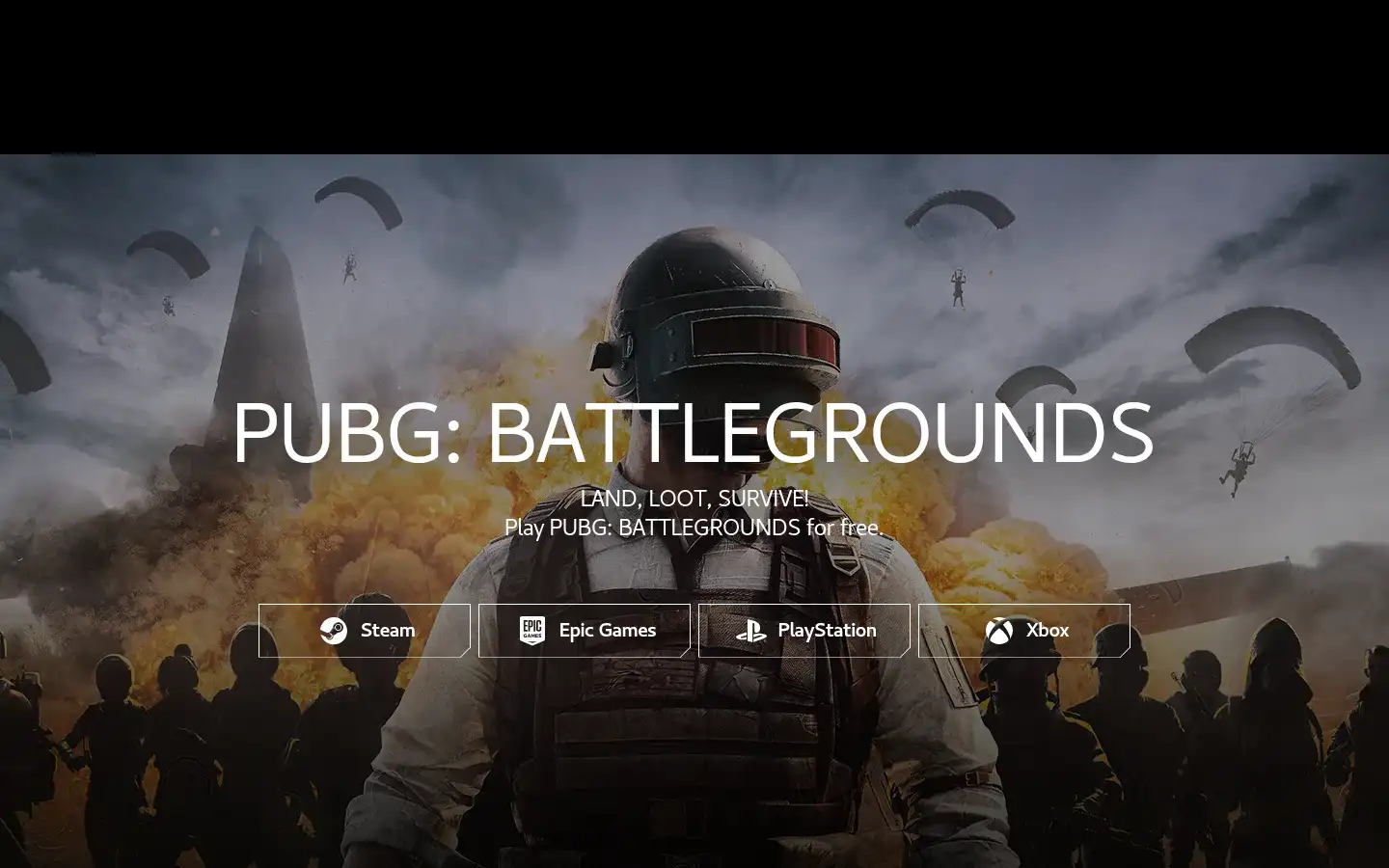 Screenshot of pubg.com