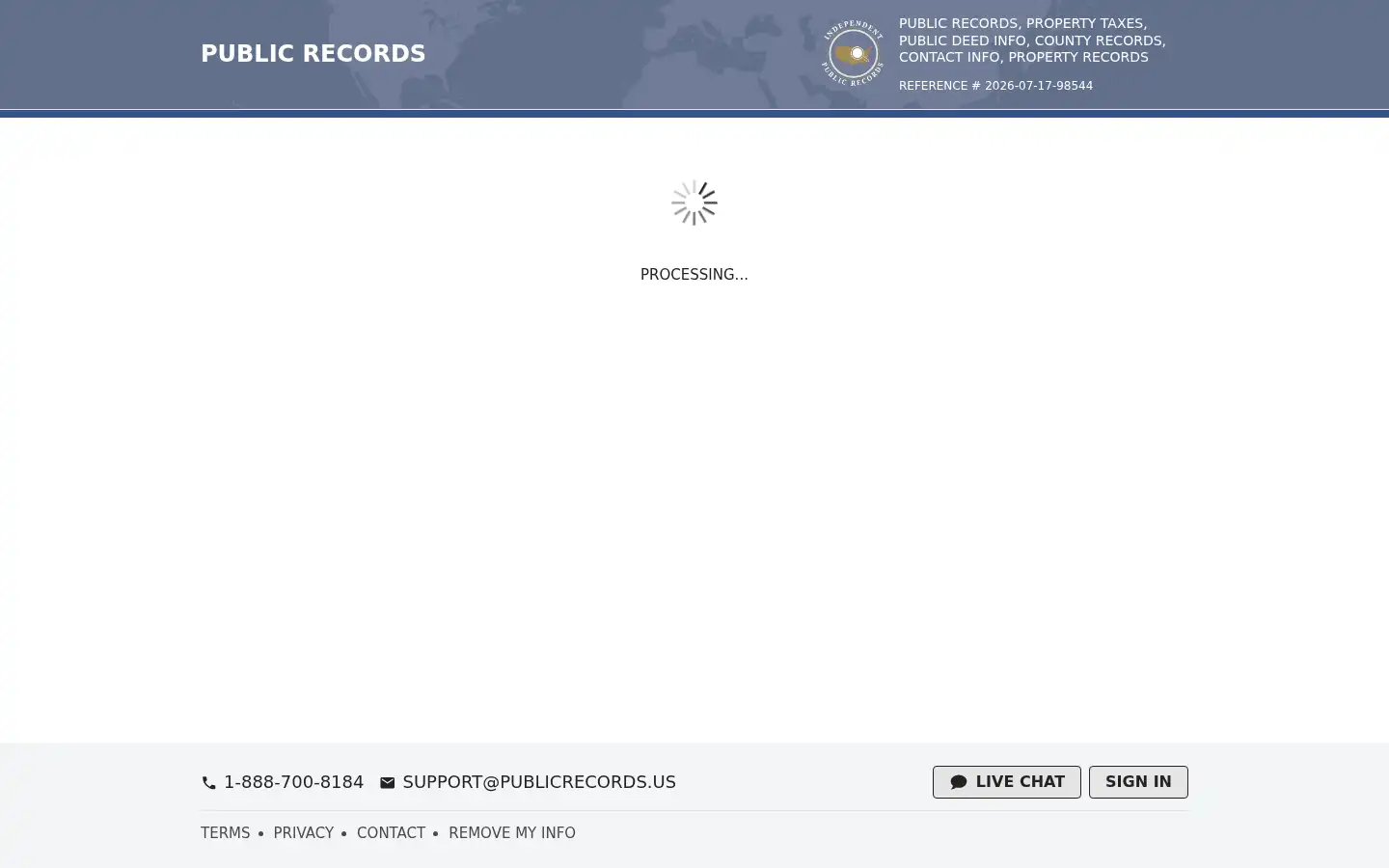 Screenshot of publicrecords.us