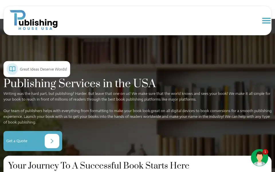 Screenshot of publishinghouseusa.com