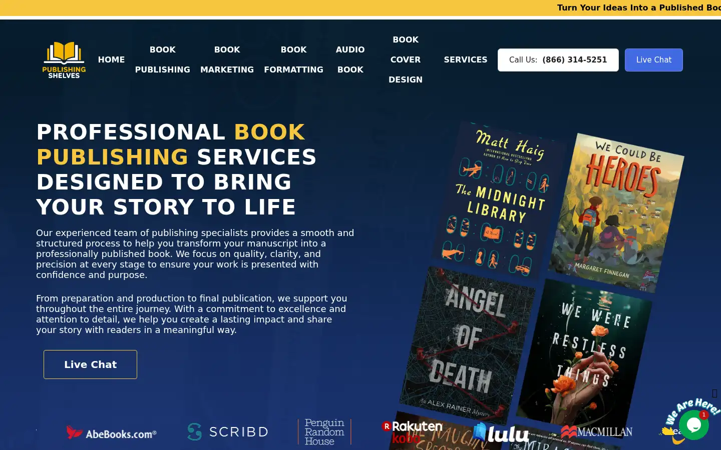 Screenshot of publishingshelves.com