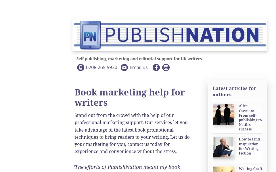 Screenshot of publishnation.co.uk