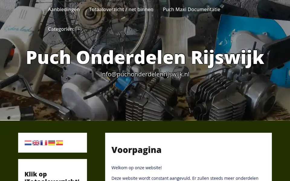 Screenshot of puchonderdelenrijswijk.nl