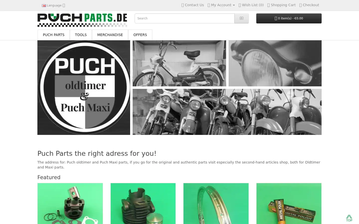 Screenshot of puchparts.de
