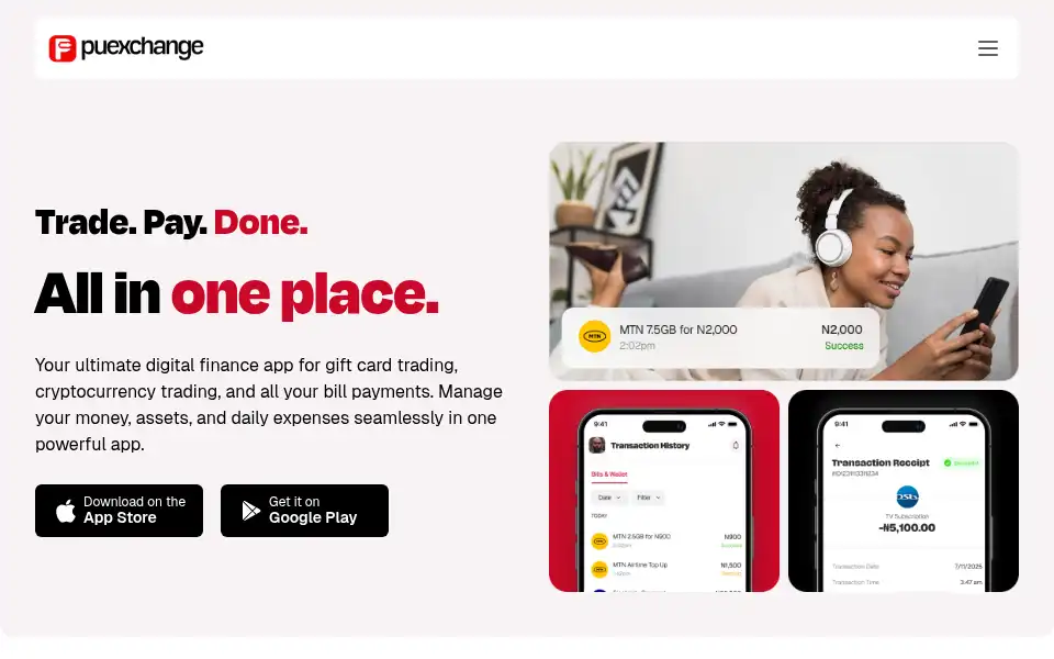 Screenshot of puexchange.com
