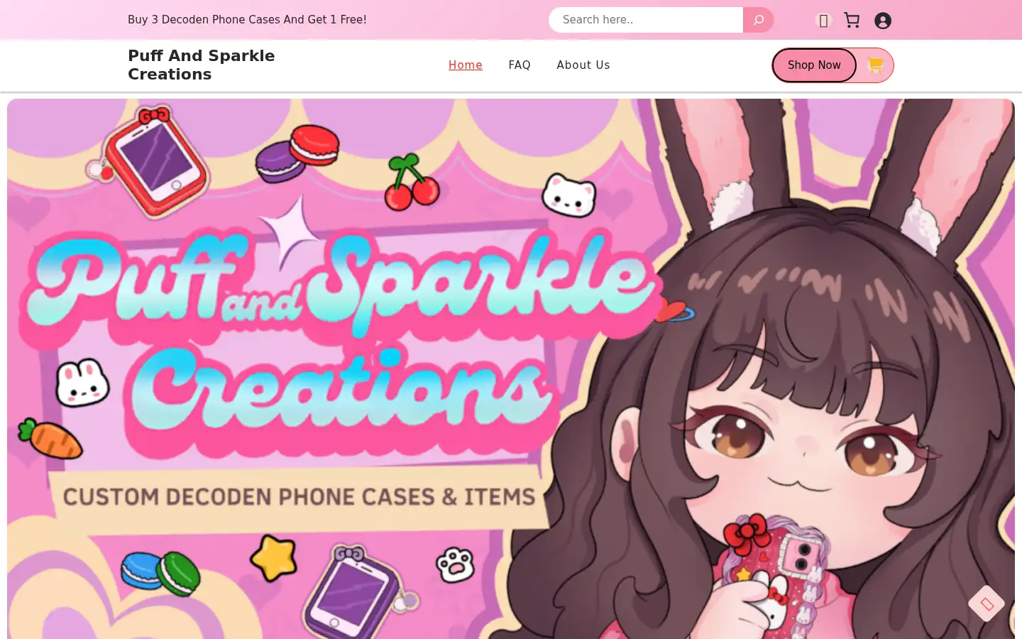 Screenshot of puffandsparklecreations.com