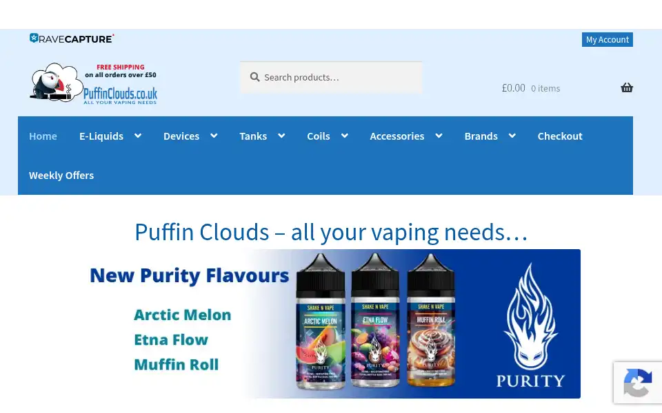 Screenshot of puffinclouds.co.uk