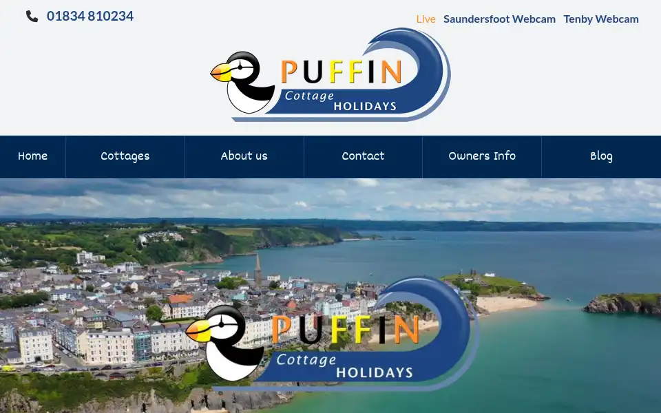 Screenshot of puffincottageholidays.co.uk