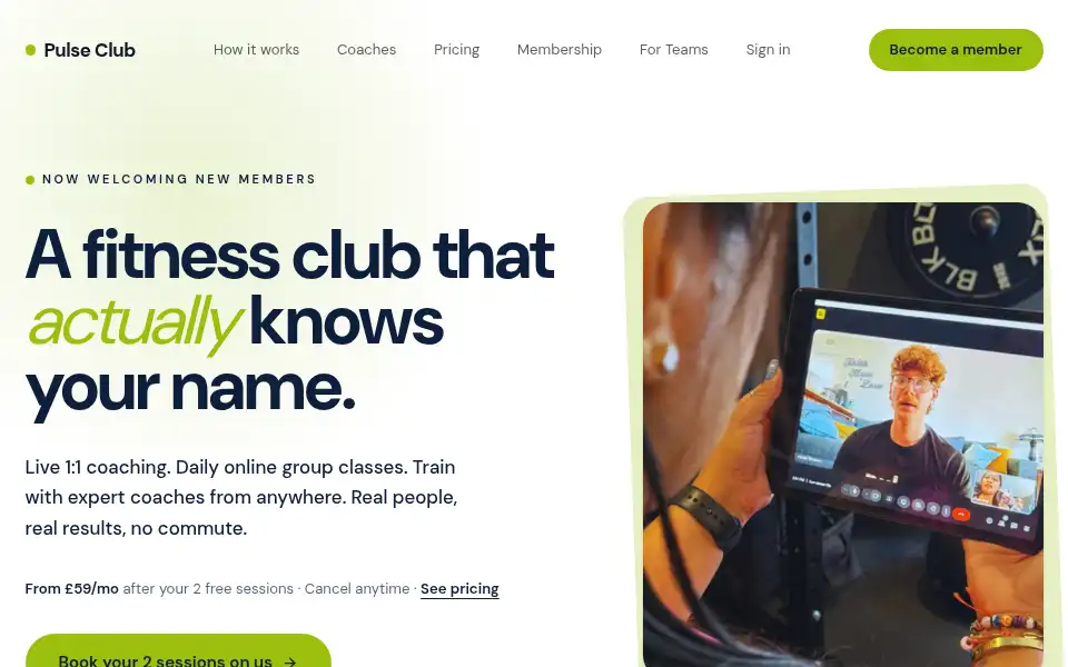 Screenshot of pulse-coaching.com