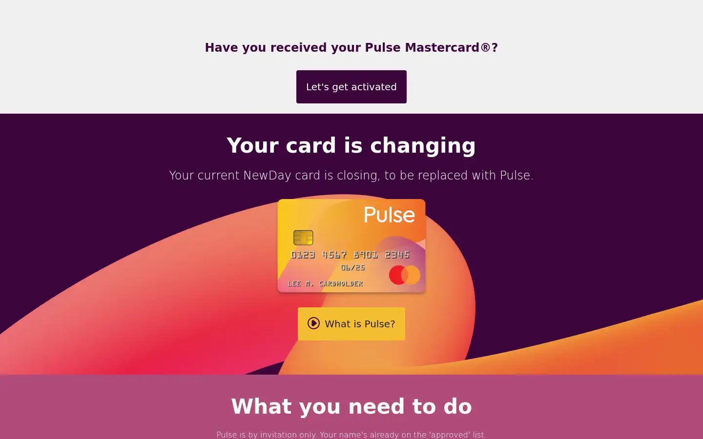 Screenshot of pulsecard.co.uk