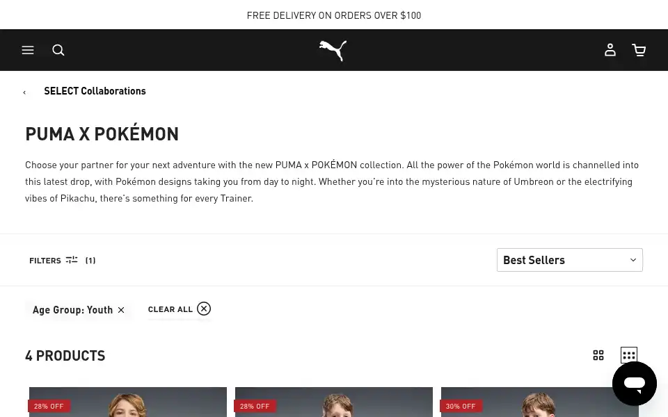 Screenshot of puma.co.nz