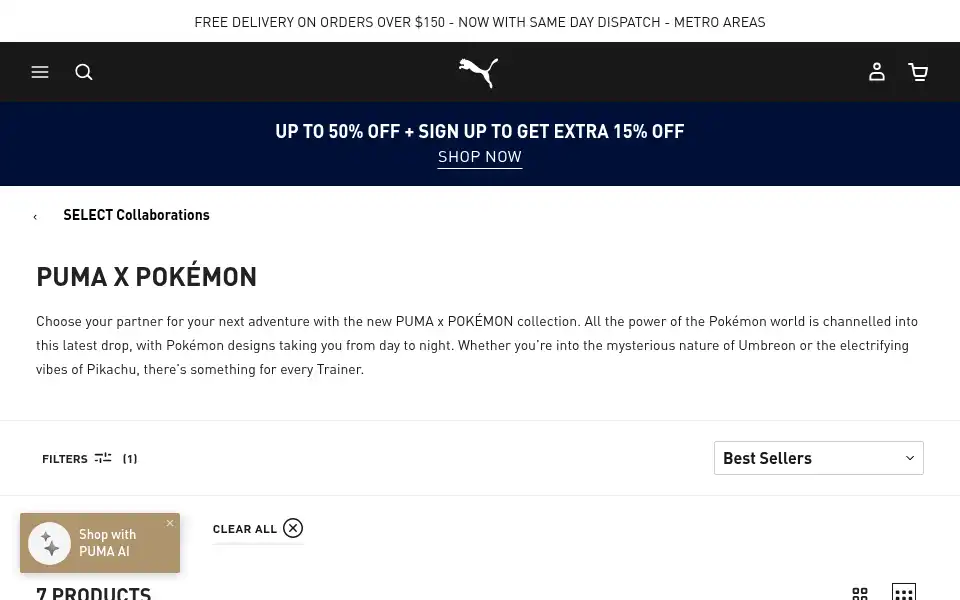 Screenshot of puma.com.au