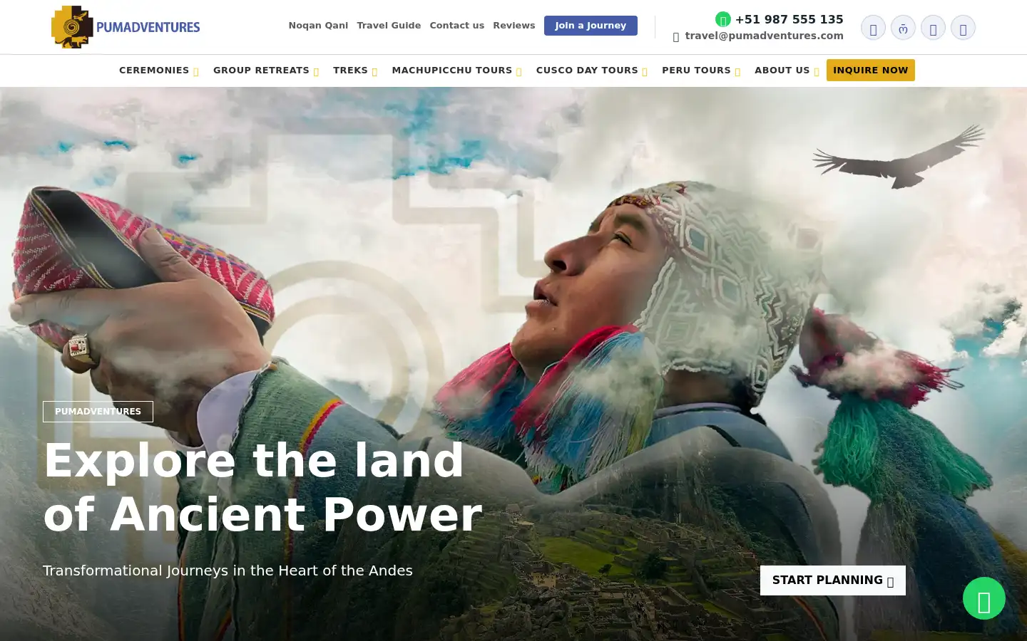 Screenshot of pumadventures.com