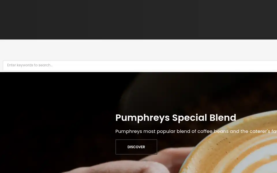 Screenshot of pumphreys-coffee.co.uk