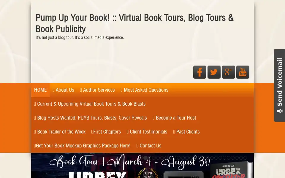 Screenshot of pumpupyourbook.com