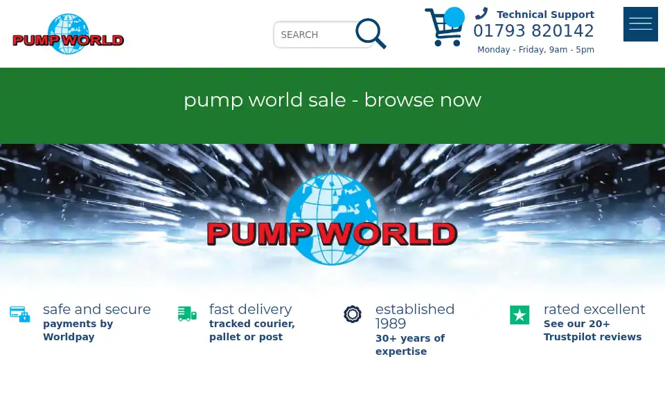 Screenshot of pumpworld.co.uk