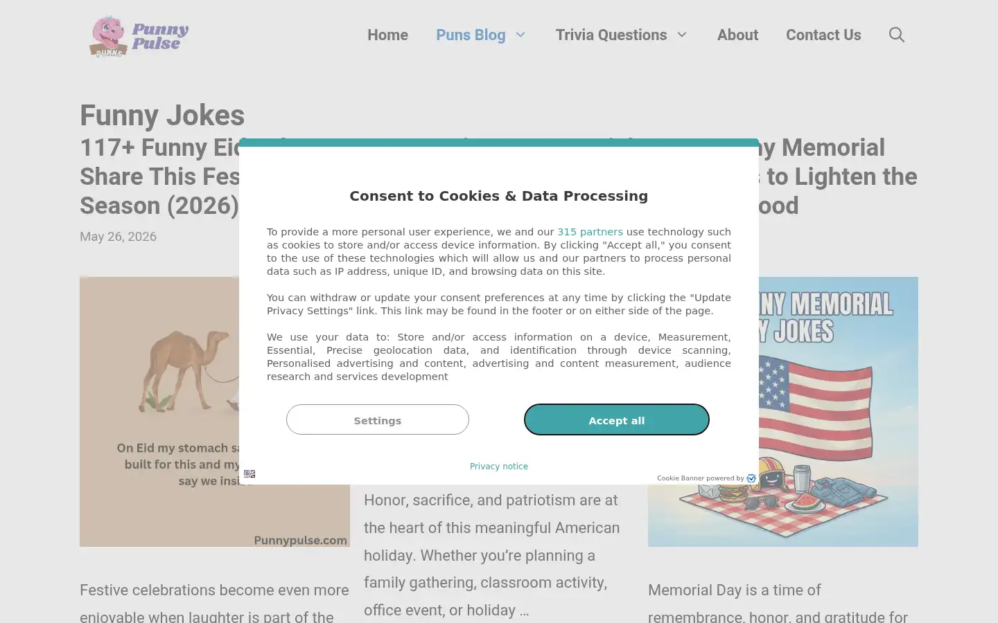 Screenshot of punnypulse.com