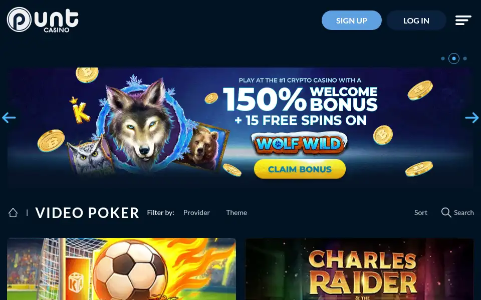 Screenshot of punt.casino