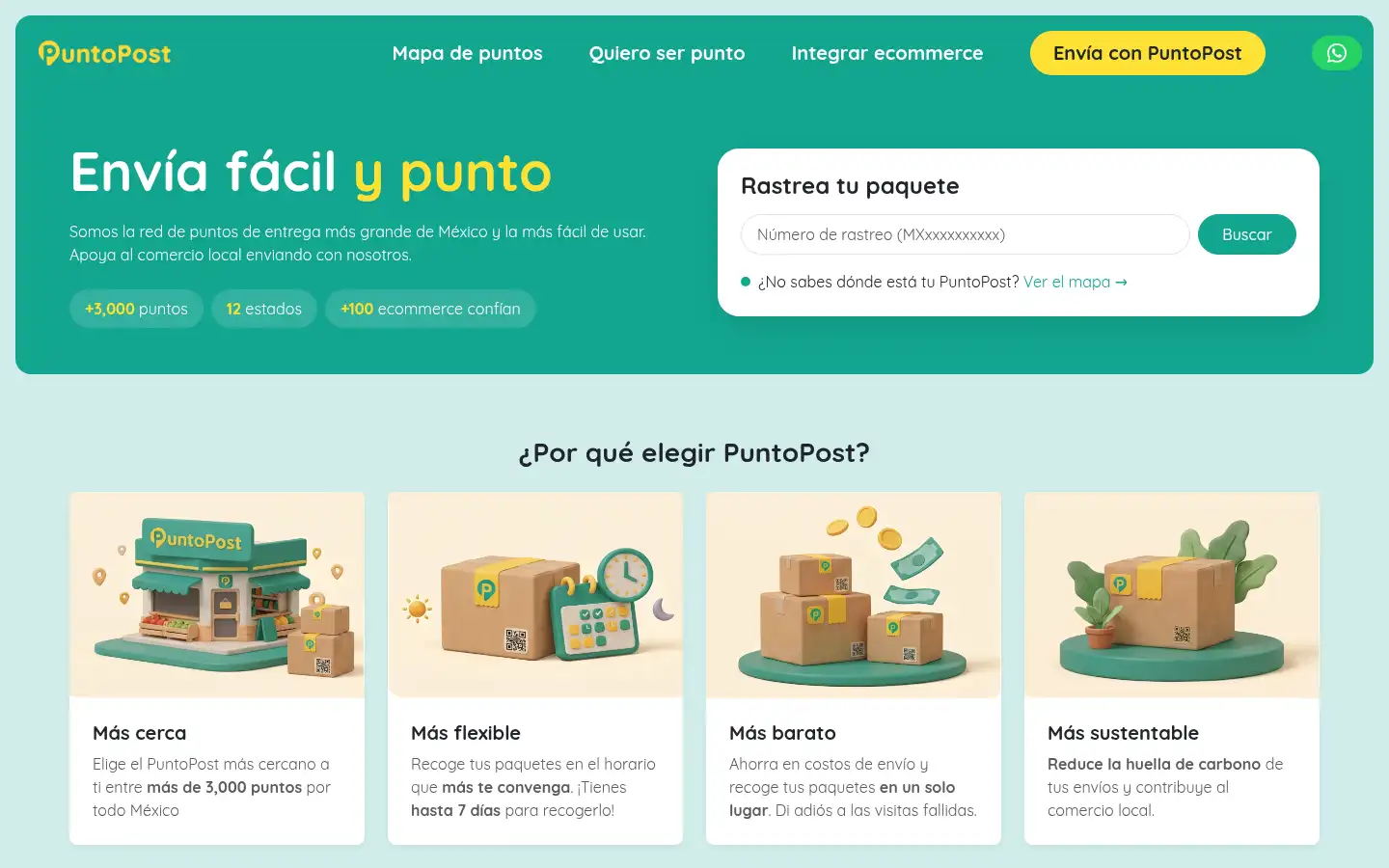 Screenshot of puntopost.mx