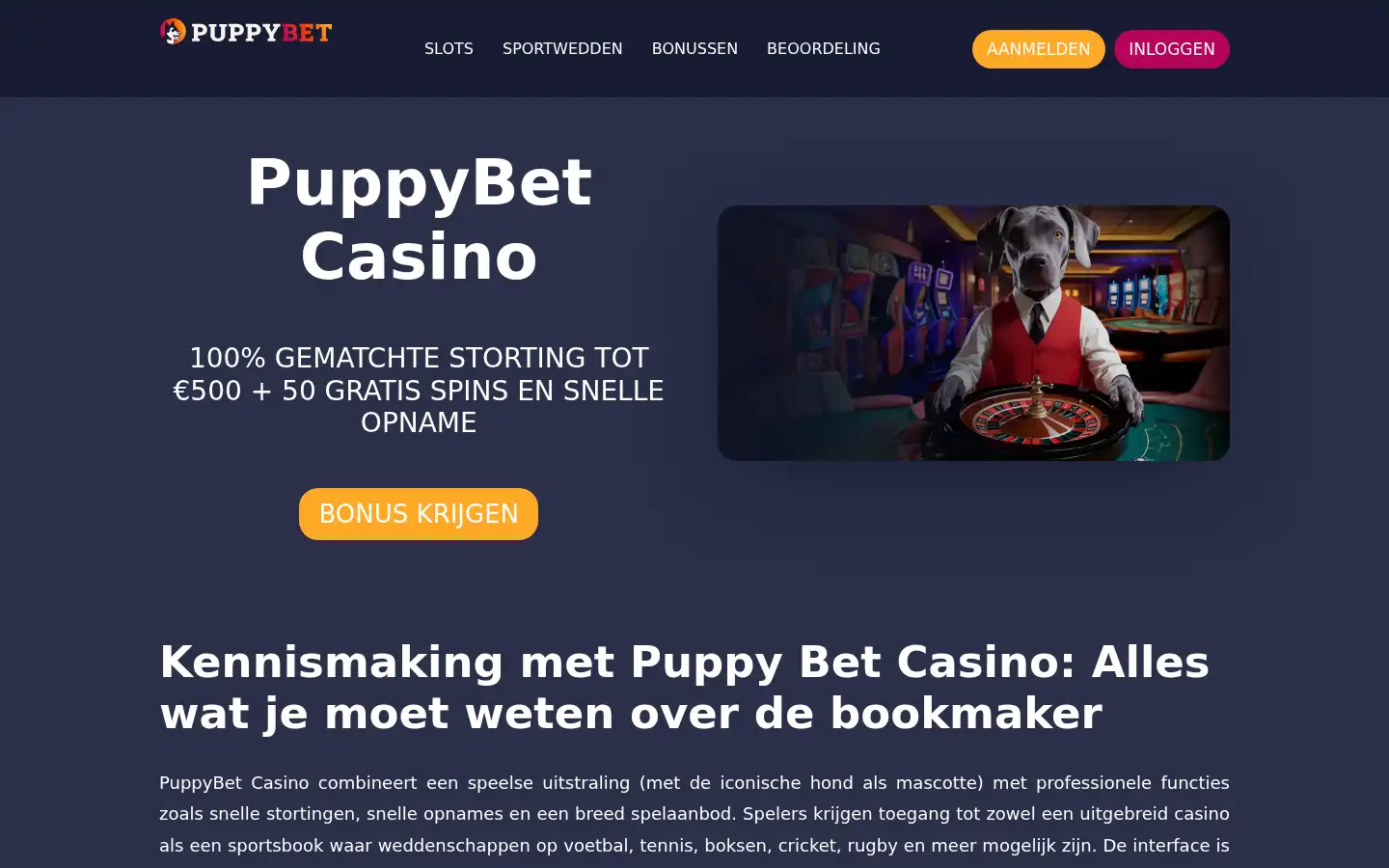Screenshot of puppybet.casino