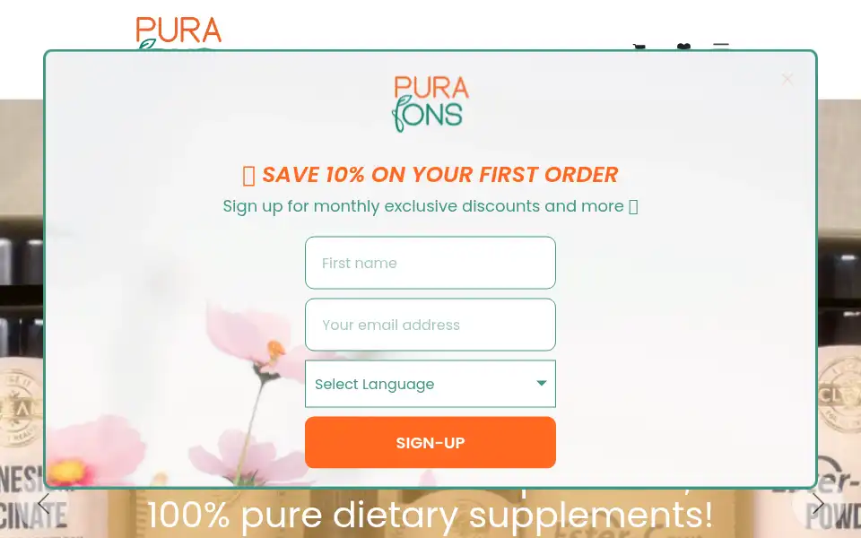 Screenshot of purafons.shop