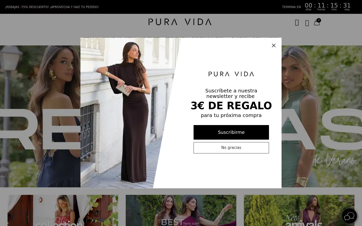 Screenshot of puravidaclothes.com
