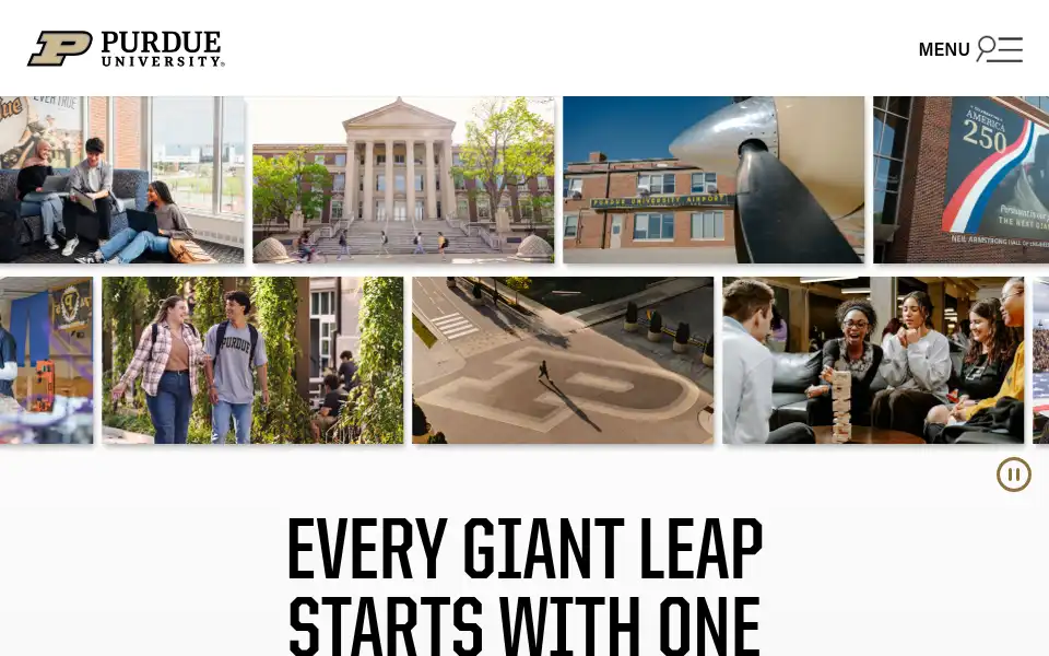 Screenshot of purdue.edu