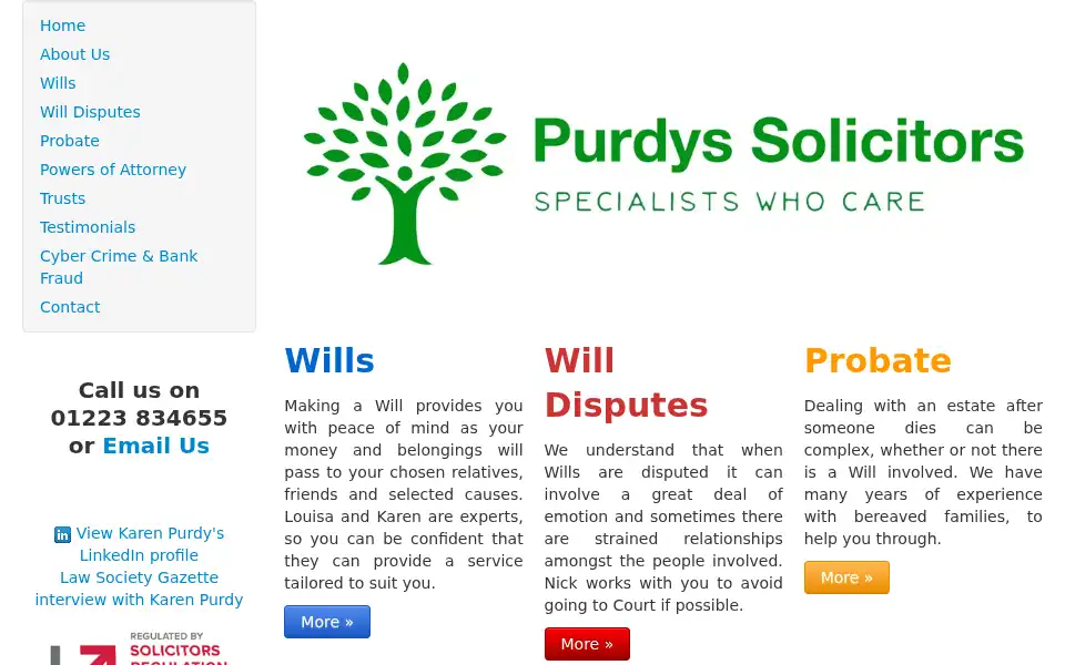 Screenshot of purdys-solicitors.co.uk