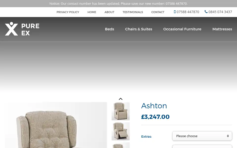 Screenshot of pure-ex.co.uk