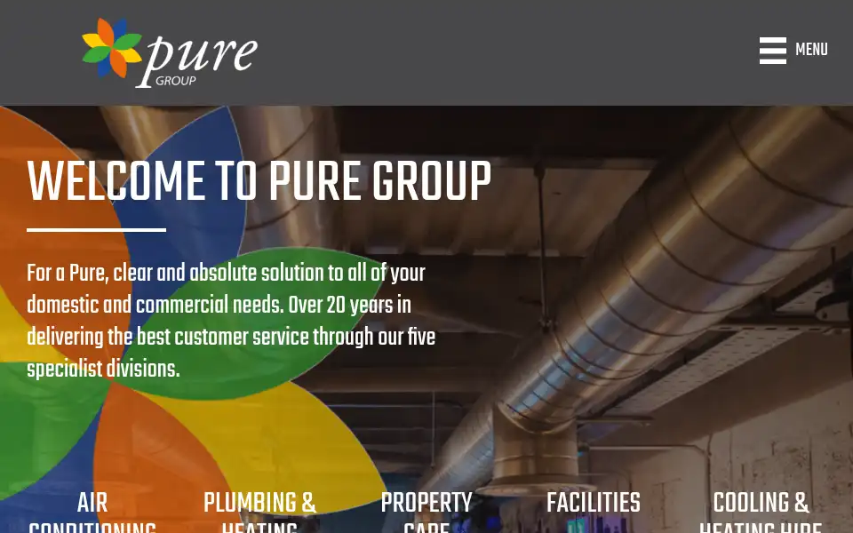 Screenshot of pure-group.co.uk