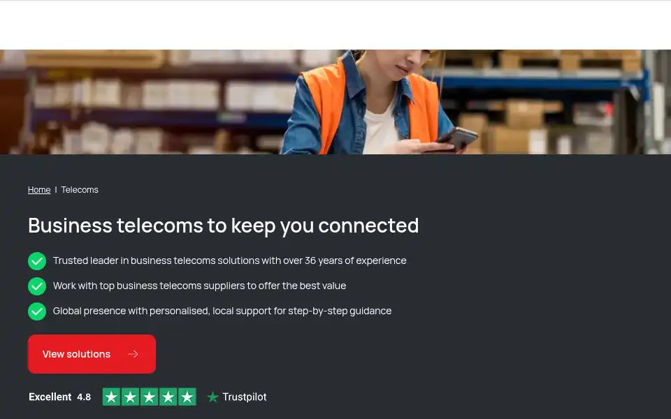 Screenshot of pure-telecom.co.uk