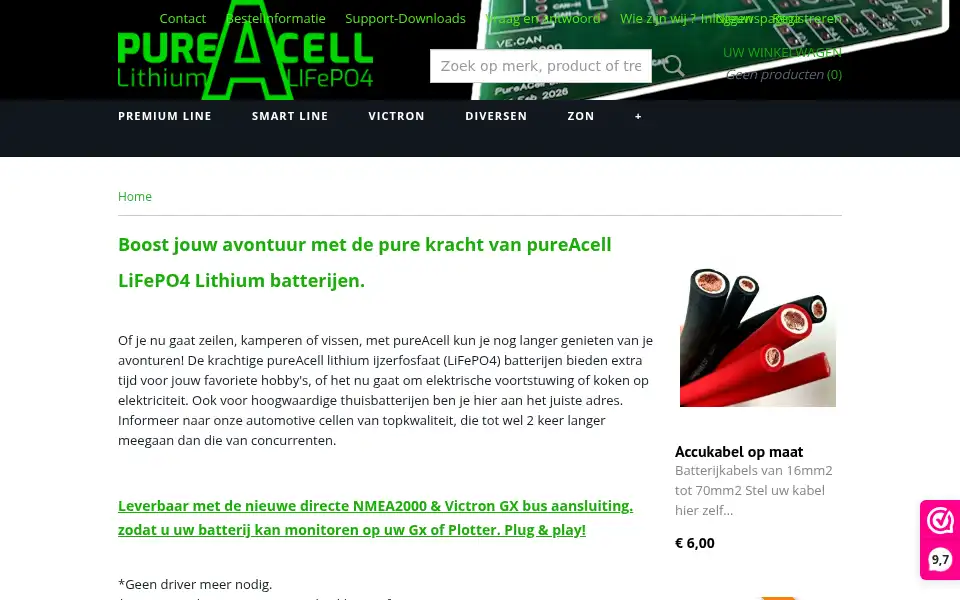 Screenshot of pureacell.nl