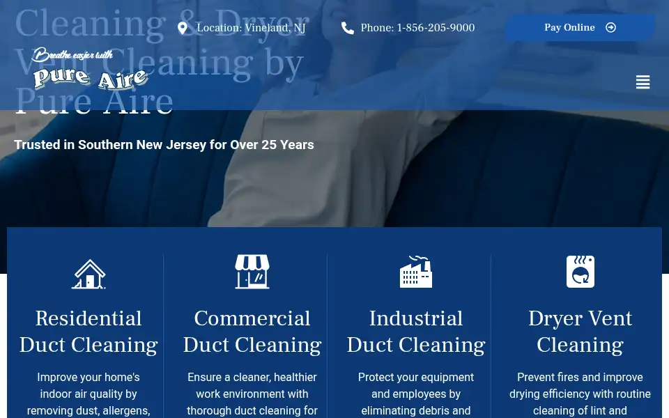 Screenshot of pureaire1.com