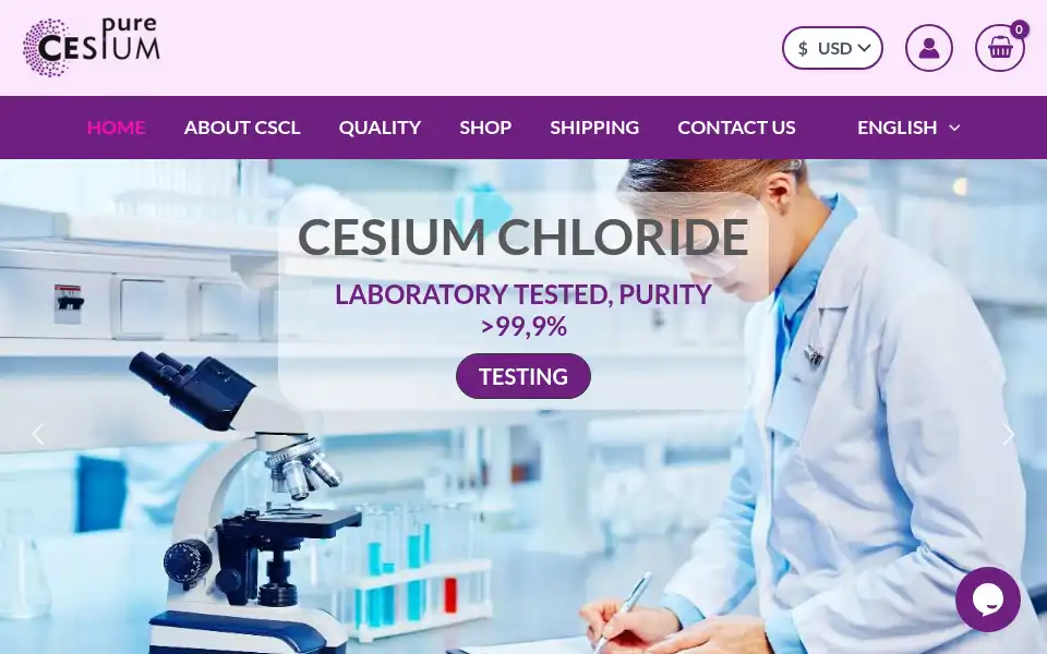 Screenshot of purecesium.com