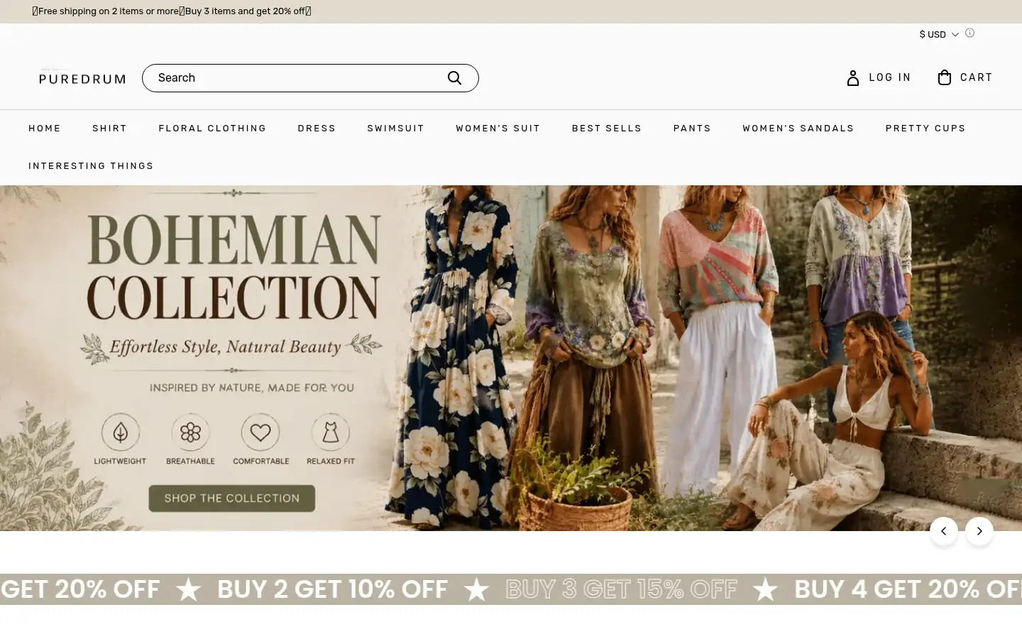 Screenshot of puredrumstore.com