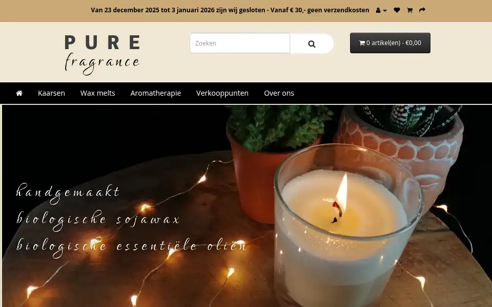 Screenshot of purefragrance.nl