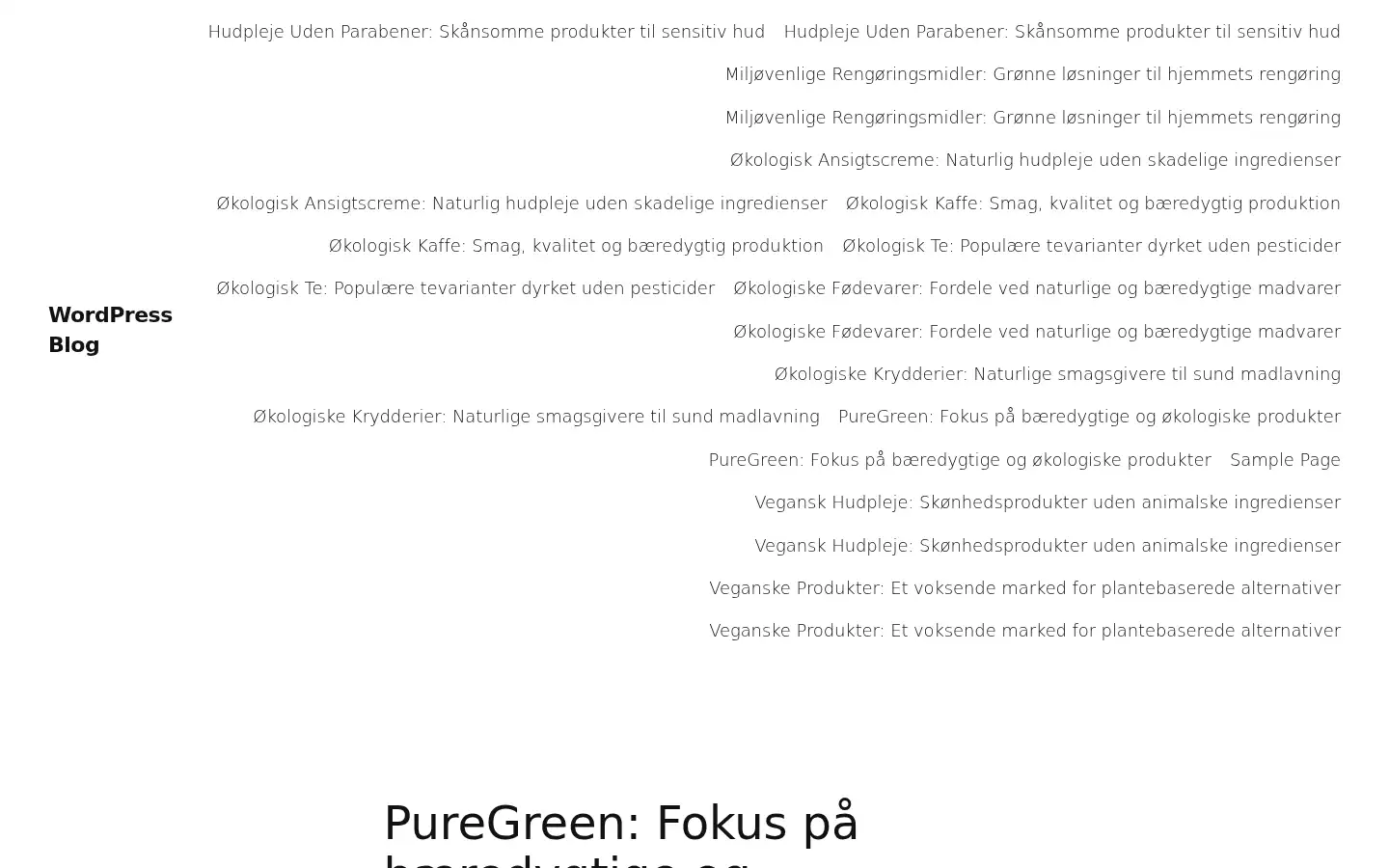 Screenshot of puregreenshop.dk