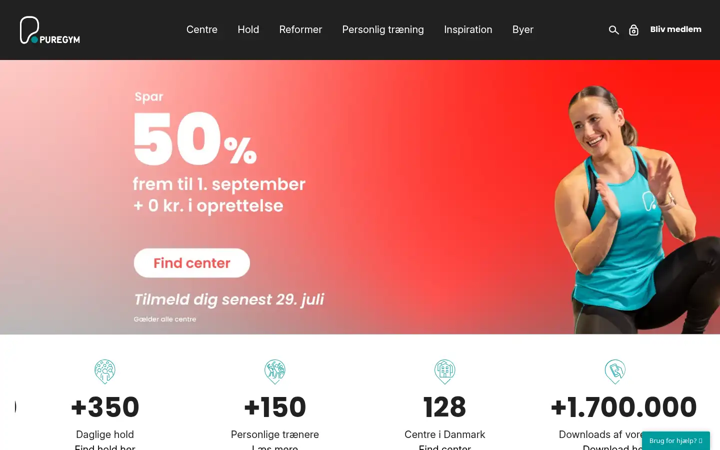 Screenshot of puregym.dk